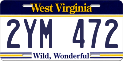 WV license plate 2YM472