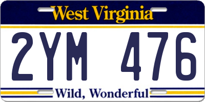 WV license plate 2YM476