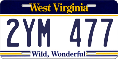 WV license plate 2YM477