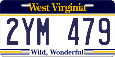 WV license plate 2YM479