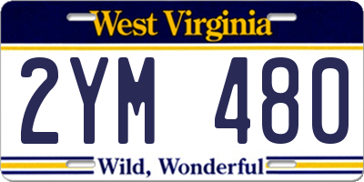 WV license plate 2YM480