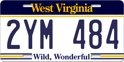WV license plate 2YM484
