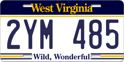 WV license plate 2YM485
