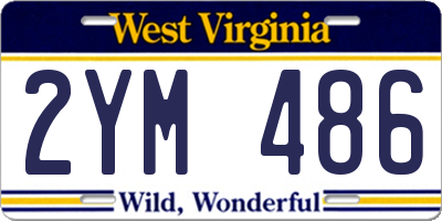 WV license plate 2YM486