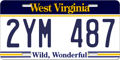 WV license plate 2YM487