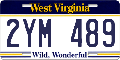 WV license plate 2YM489
