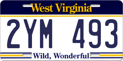 WV license plate 2YM493