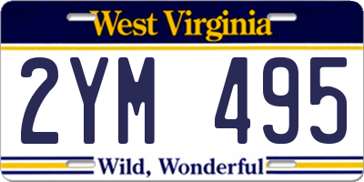 WV license plate 2YM495