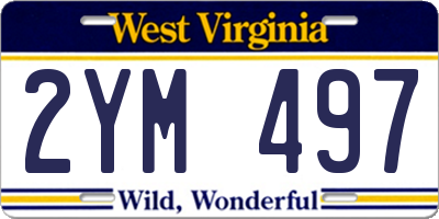 WV license plate 2YM497