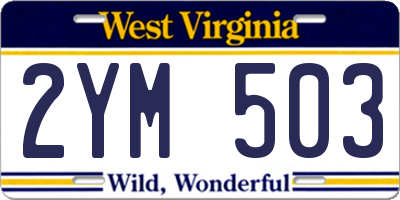 WV license plate 2YM503