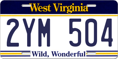 WV license plate 2YM504