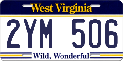 WV license plate 2YM506