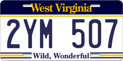 WV license plate 2YM507