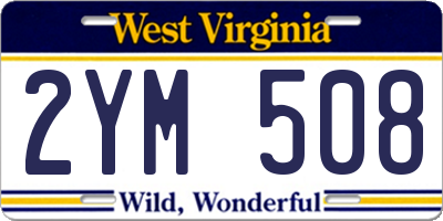 WV license plate 2YM508
