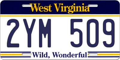 WV license plate 2YM509