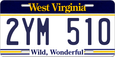 WV license plate 2YM510