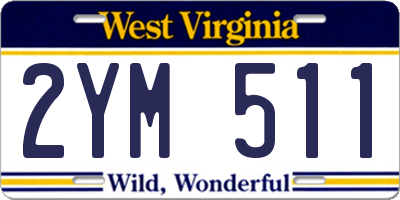 WV license plate 2YM511