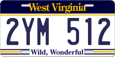 WV license plate 2YM512