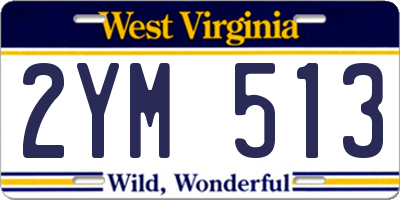 WV license plate 2YM513