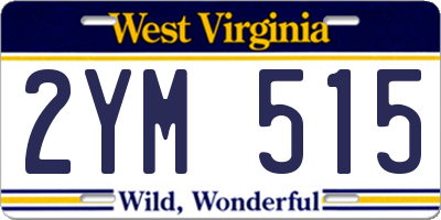 WV license plate 2YM515