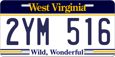 WV license plate 2YM516
