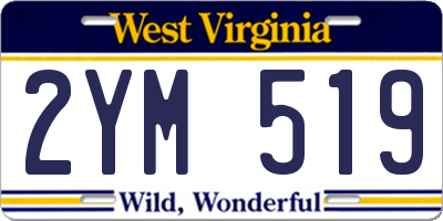 WV license plate 2YM519