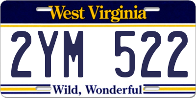 WV license plate 2YM522