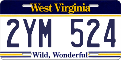 WV license plate 2YM524