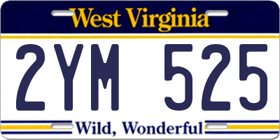 WV license plate 2YM525