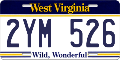 WV license plate 2YM526