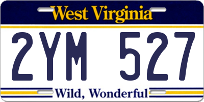 WV license plate 2YM527