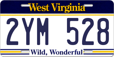 WV license plate 2YM528