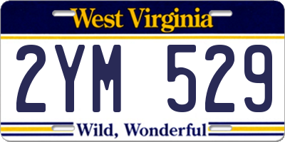 WV license plate 2YM529