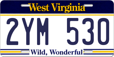 WV license plate 2YM530