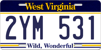 WV license plate 2YM531