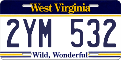 WV license plate 2YM532