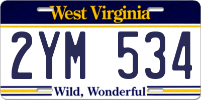 WV license plate 2YM534