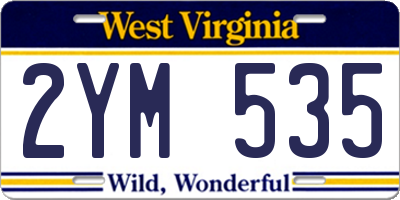 WV license plate 2YM535