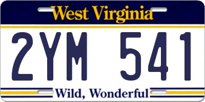 WV license plate 2YM541