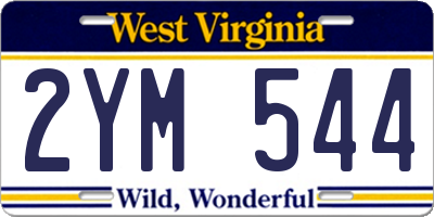 WV license plate 2YM544