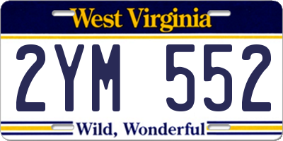 WV license plate 2YM552