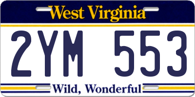 WV license plate 2YM553