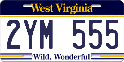 WV license plate 2YM555
