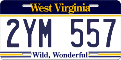 WV license plate 2YM557