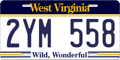 WV license plate 2YM558