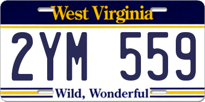 WV license plate 2YM559