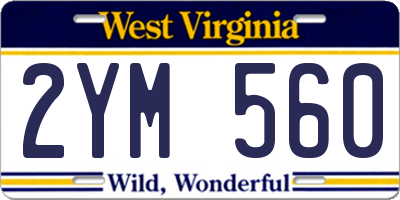 WV license plate 2YM560