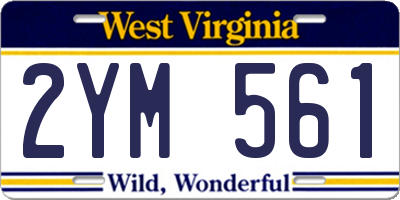 WV license plate 2YM561