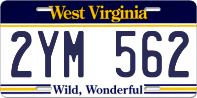WV license plate 2YM562