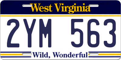 WV license plate 2YM563